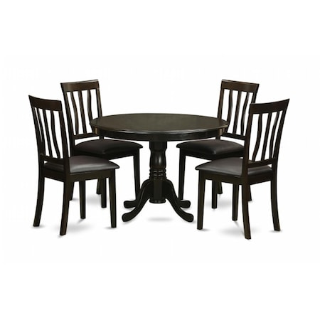 East West Furniture 5 Piece Small Kitchen Table and Chairsset-Small Kitchen Table and 4 Dinette Chairs HLAN5-CAP-LC